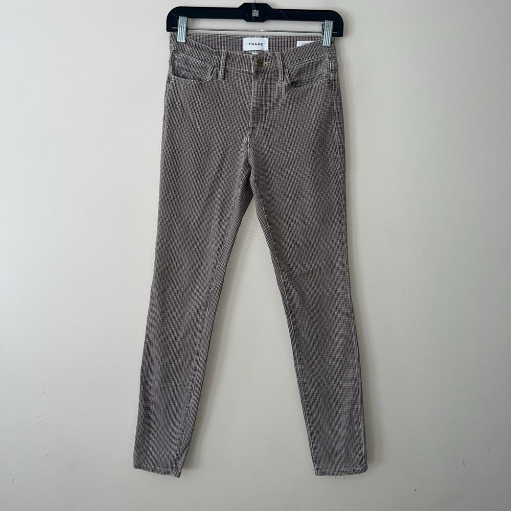 Frame Plaid Houndstooth Pants Le High Skinny Ankle Casual Women’s Size 25